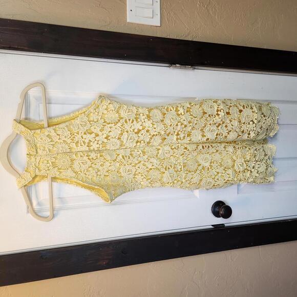 Yomiko Women's Yellow Lace Bodycon Dress- Size Small - Picture 5 of 7